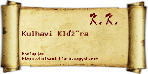 Kulhavi Klára névjegykártya