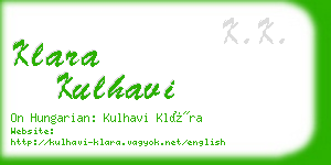 klara kulhavi business card